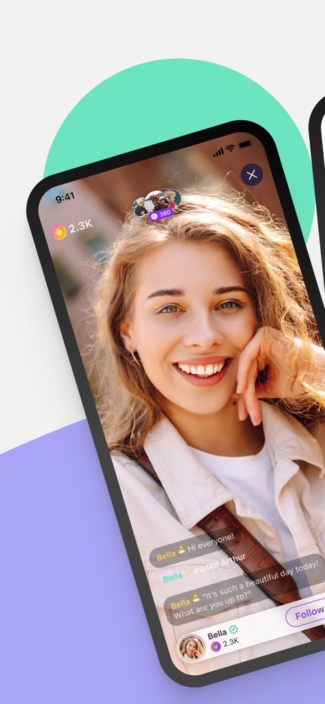 Joi - Live Stream - Users can immerse themselves in live broadcasts, observing real-time chat overlays and the prominent 'Follow' button to connect with creators.