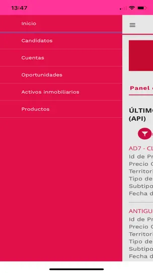 Captura de pantalla de Aliseda Inmobiliaria-API en iPhone 2