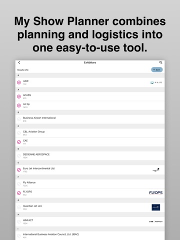EBACE25 iPad screenshot