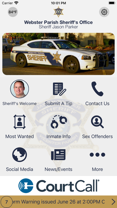 Webster Parish Sheriff Office Screenshot