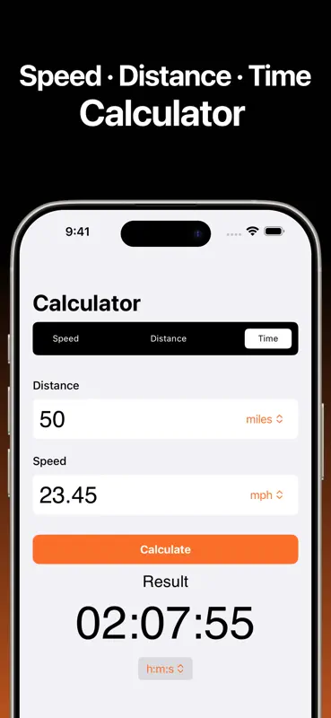 Calculator Speed Distance Time screenshot 1 of 10