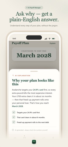Honest Debt: AI Payoff Manager screenshot