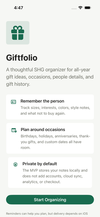 Giftfolio: Gift Planner Screenshot 1 of 6