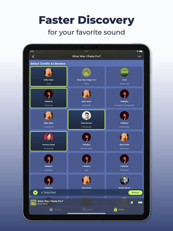 Deepr® - Song Credit Discovery iPad screenshot 2 - Entertainment app