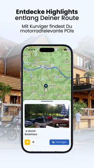 Screenshot von Kurviger - Motorrad Navigation auf dem iPhone 9