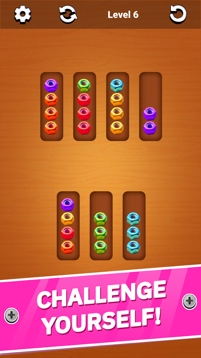 Color Nuts Jam - Bolts Sort 3D