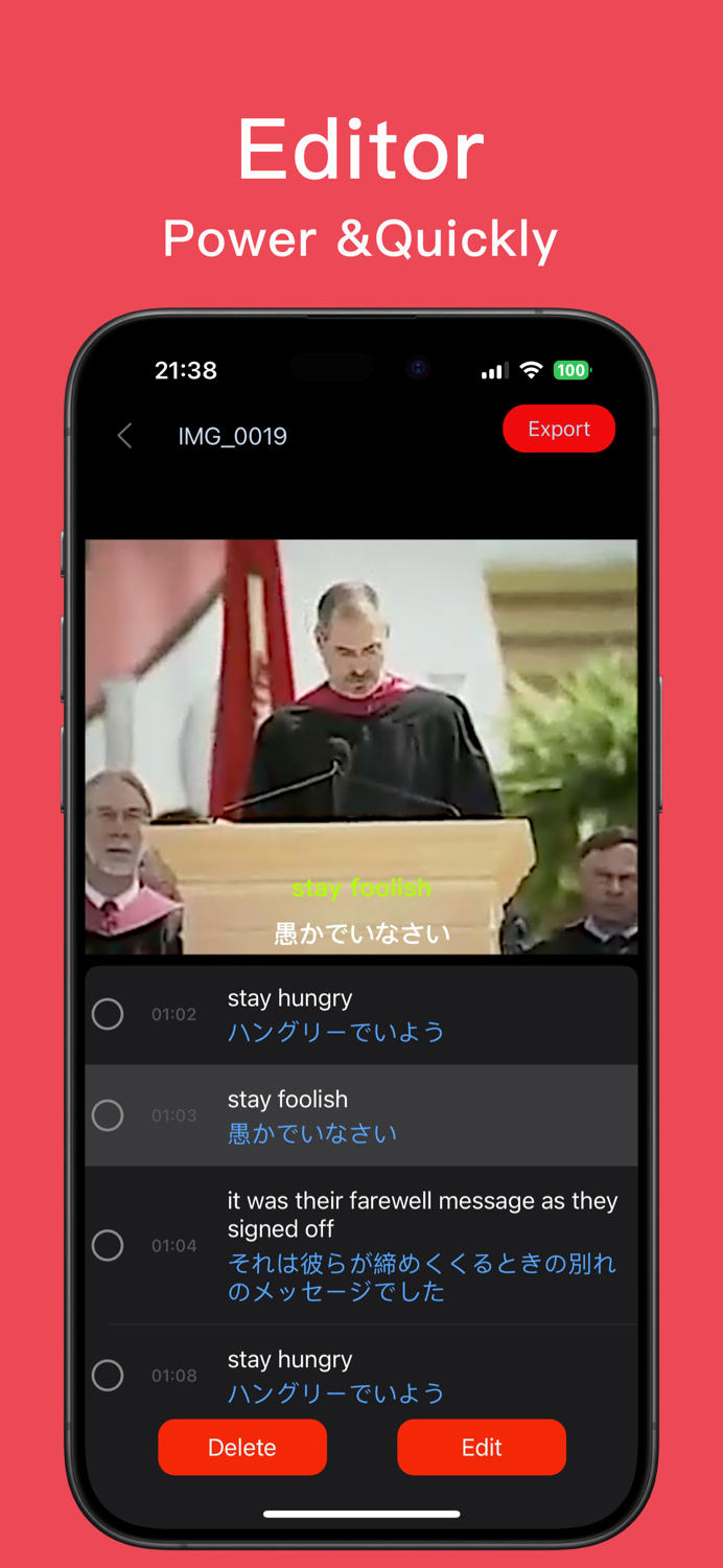 Video Caption Edit  Translate