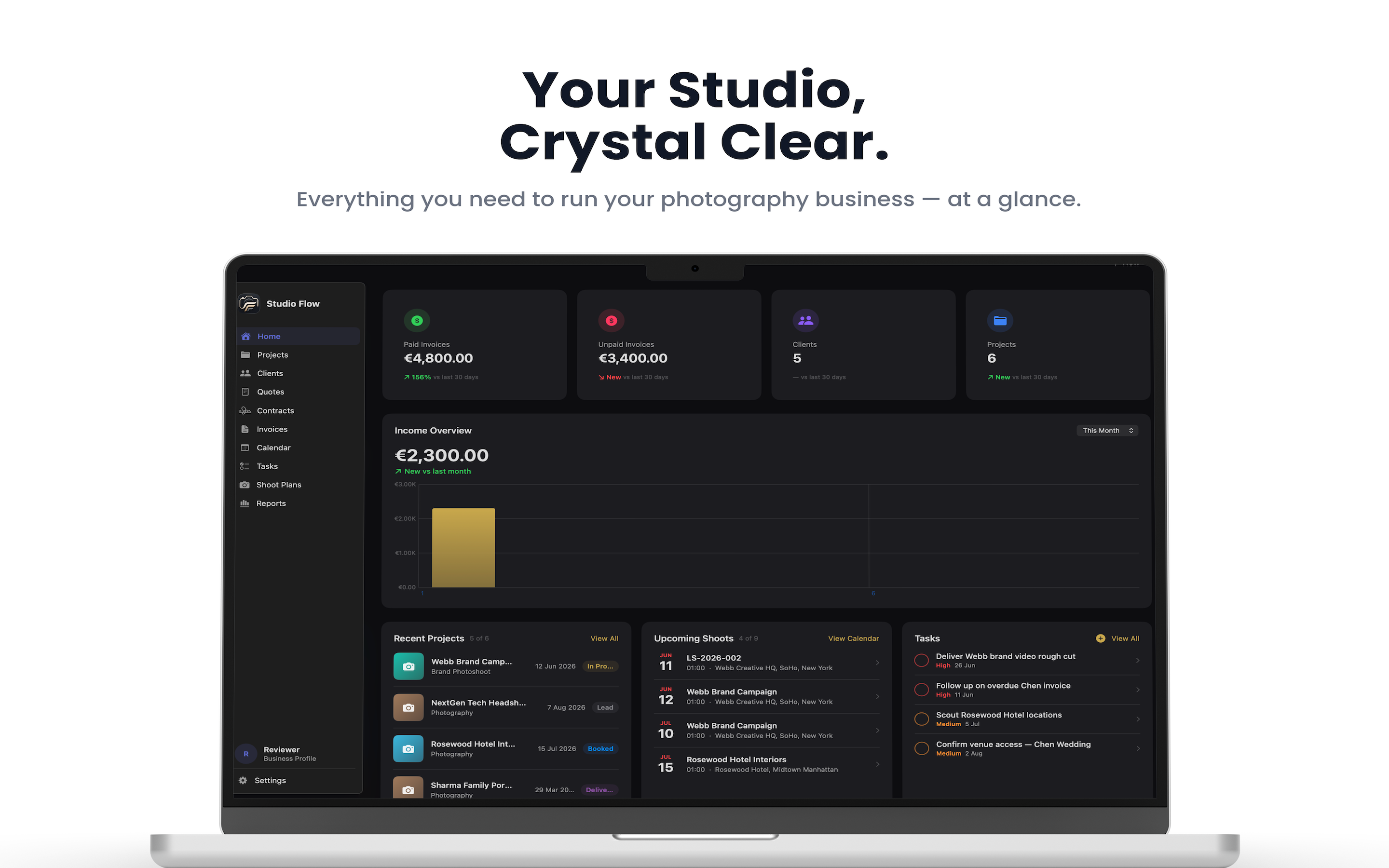 Studio Flow - Photo Studio CRM