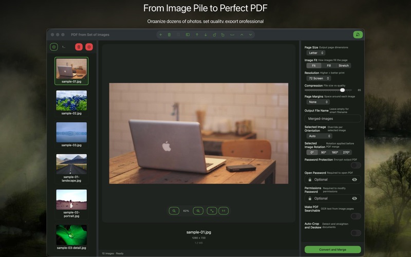 Image to PDF Converter — drag photos to create ordered PDF