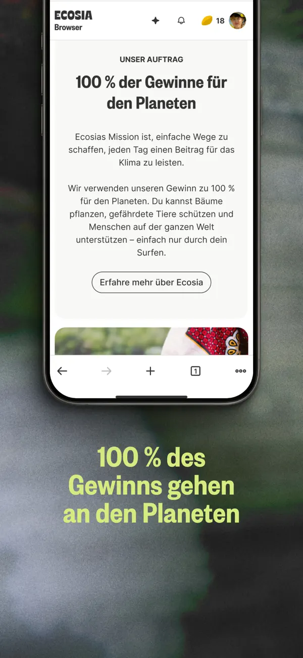 Ecosia: Browse to plant trees iPhone App Screenshot 4 – Dienstprogramme