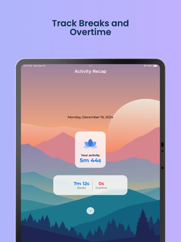 WorkZen - Time and Breaks iPad screenshot