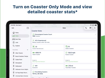 LogRide - Theme Park Tracker iPad screenshot
