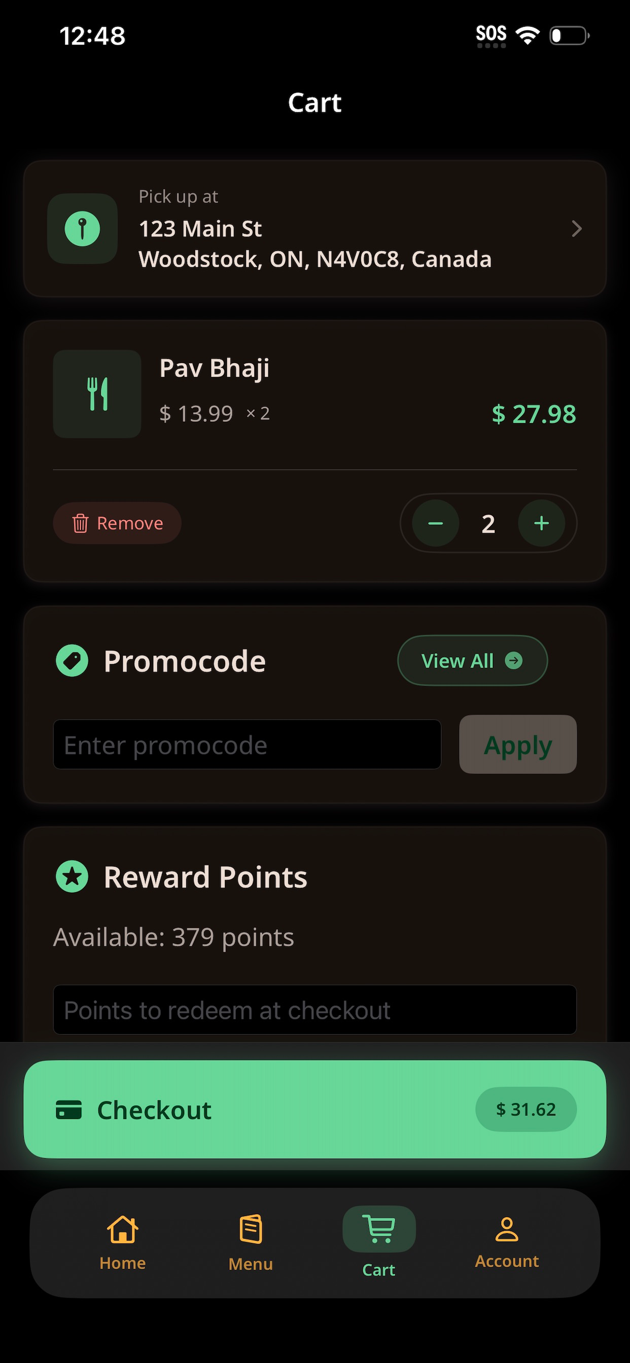 Foodie Restaurant App