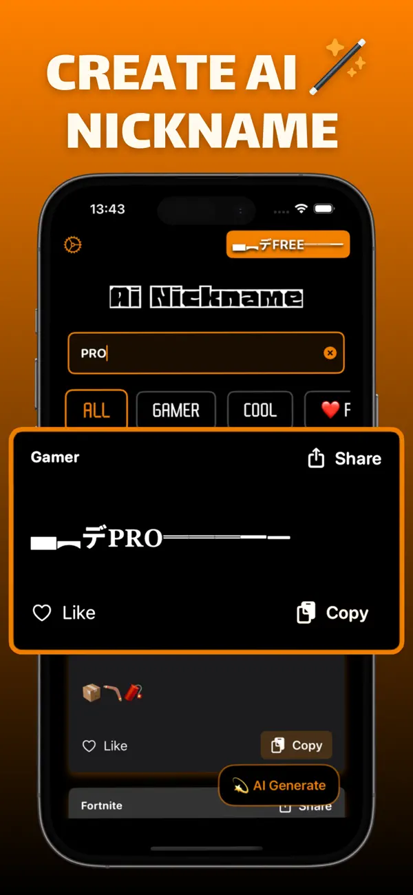 Screenshot #1 pour Nickname Generator for Gamer