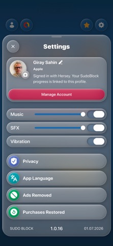 Sudoblock iPhone screenshot