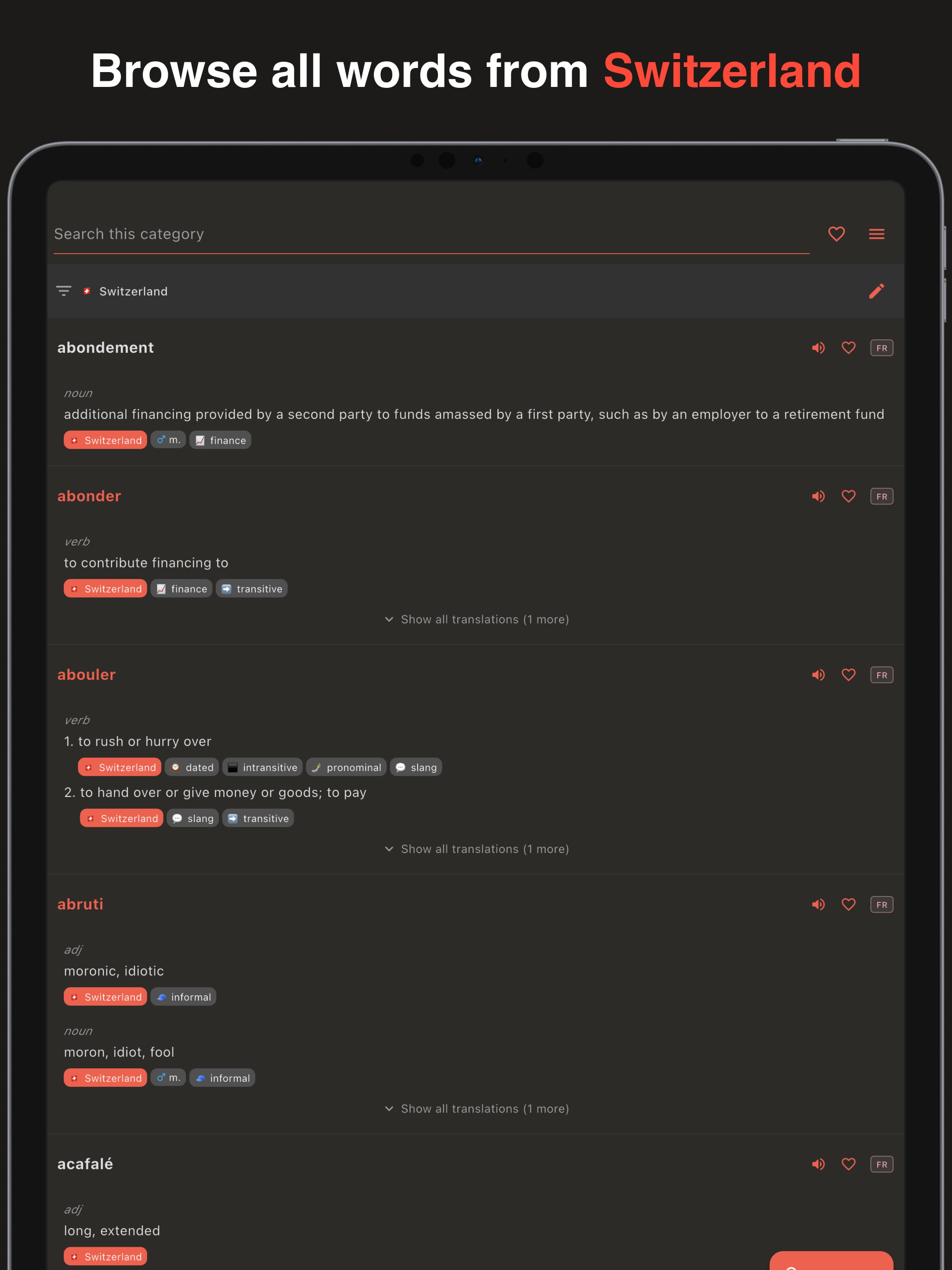 Suisse: CH French Dictionary screenshot 8