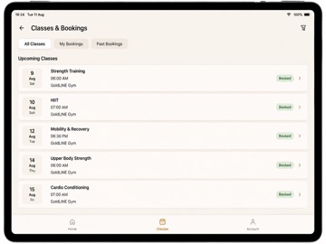 GoldLINE Gym iPad screenshot