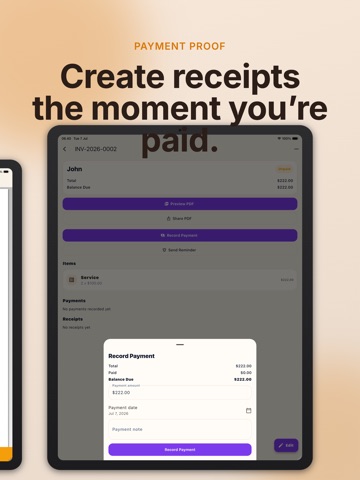 Simple Invoice & Estimate iPad screenshot