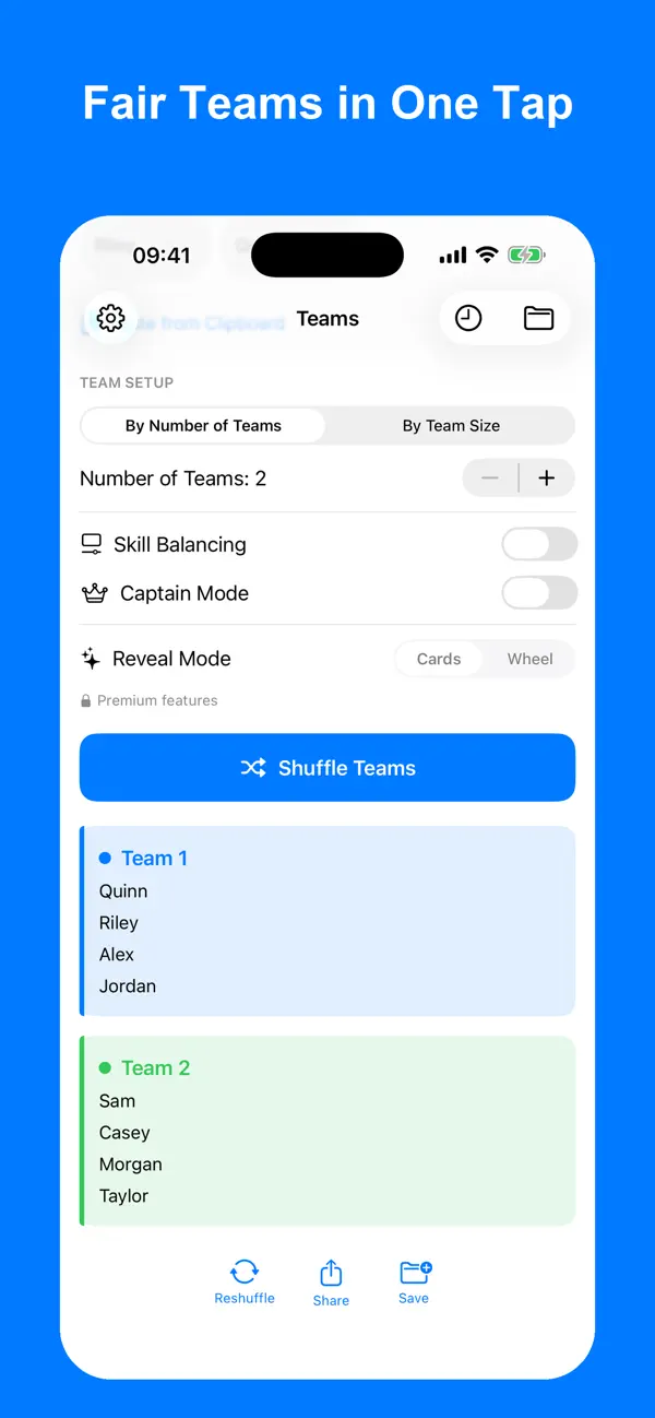 #1. Random Team Generator - Splitr (iOS) Podle: Lado Tatishvili
