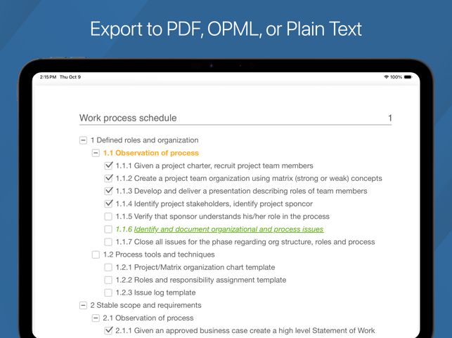 Cloud Outliner - Nested Lists Screenshot