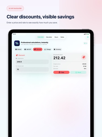 VAT Calculator % iPad screenshot