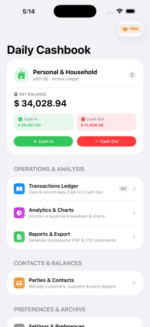 Daily Cashbook screenshot 1