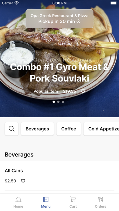 Opa Greek Restaurant iPhone screenshot 2 - Food & Drink app