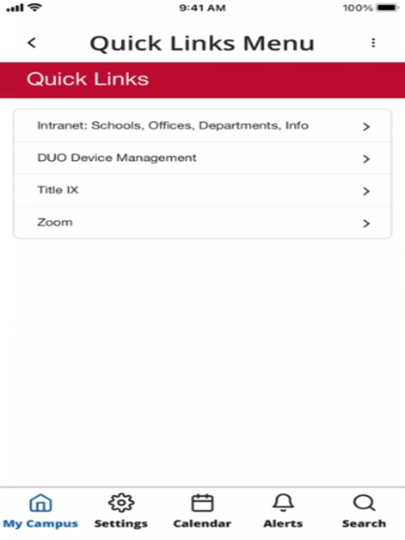 Duquesne University iPad screenshot