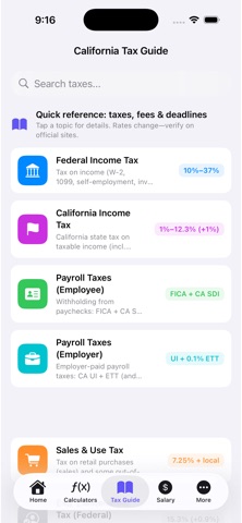 California Tax Guide screenshot