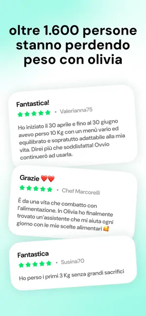 olivia: guida per dimagrire iPhone screenshot 1