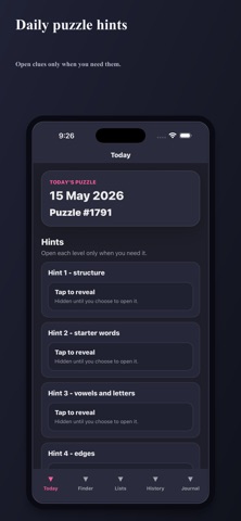 Xfire Daily Word Puzzle Helper iPhone screenshot