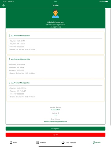 AA Kenya. iPad screenshot