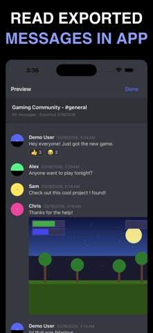 Chat Exporter for Discord iPhone screenshot