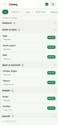 Cartful: Grocery Lists iPhone screenshot