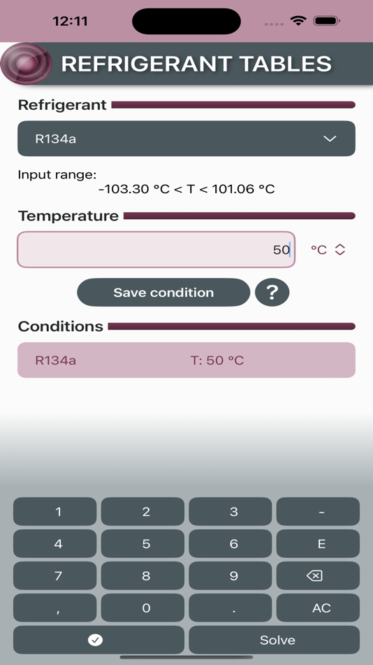#2. Refrigerant Tables (iOS) By: Irving Josue Cortes Iturriaga