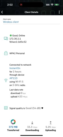 HPE Instant On iPhone screenshot