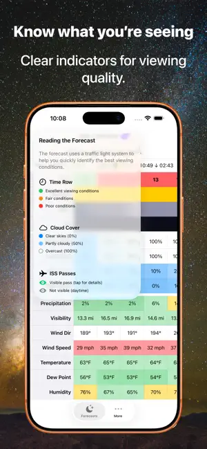 Starglow: Stargazing Forecast iPhone screenshot 4