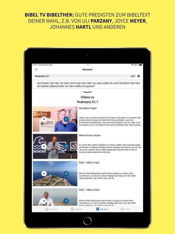 Bibel TV App iPad screenshot 4 - Entertainment app