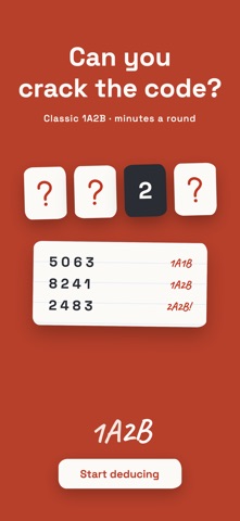 1A2B — Bulls & Cows iPhone screenshot