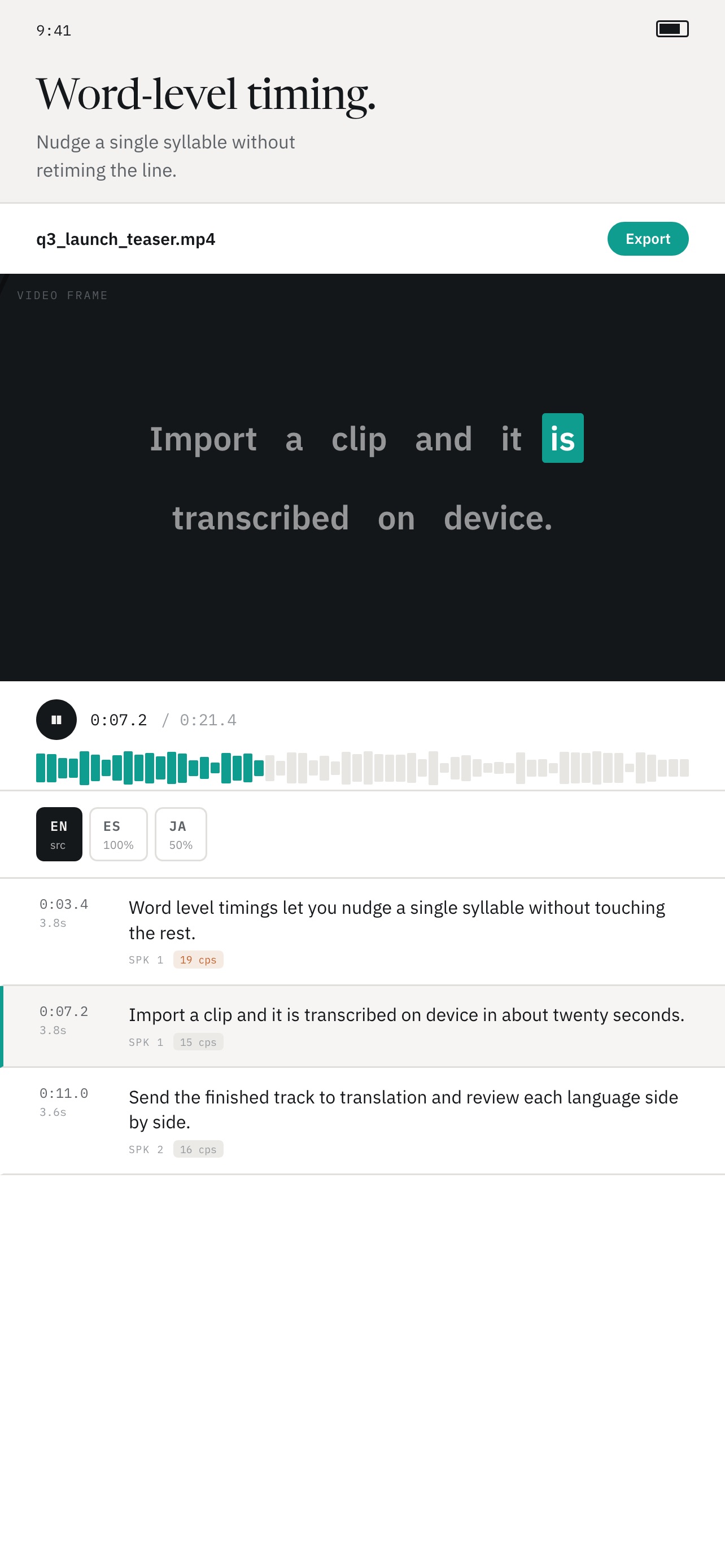 Screenshot 3 of Subly — AI subtitles on device