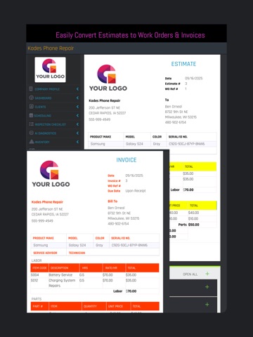 RepairHQ - Repair Software iPad screenshot