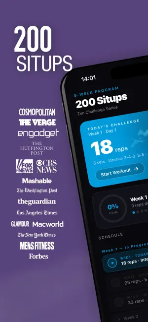 0-200 Situps Trainer Challenge screenshot 1