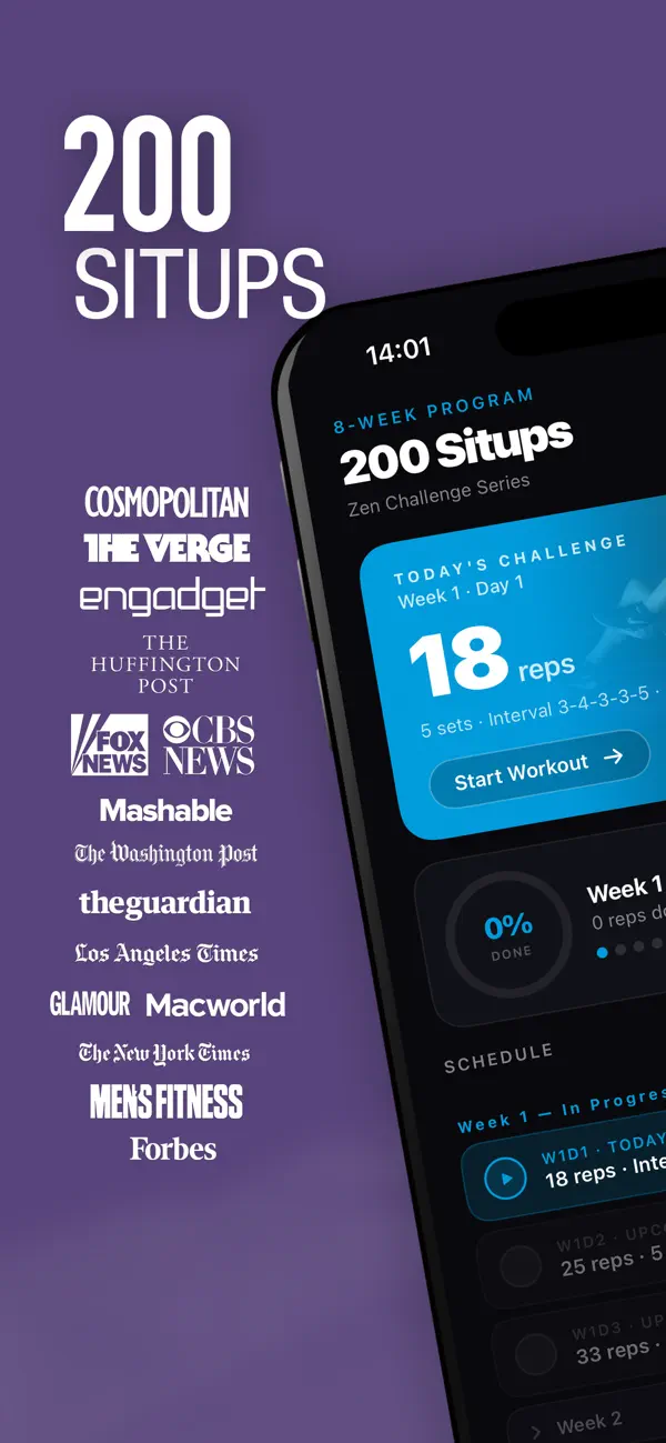 Screenshot #1 pour 0-200 Situps Trainer Challenge