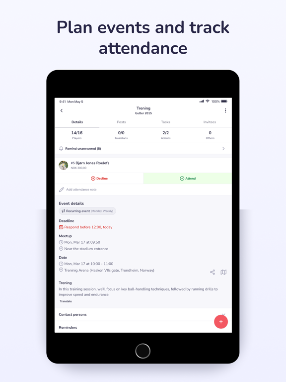 Hoopit: Organiserer idrett iPad screenshot 4 - Sports app