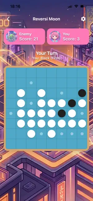 Reversi Moon Anime Style Bord screenshot 2