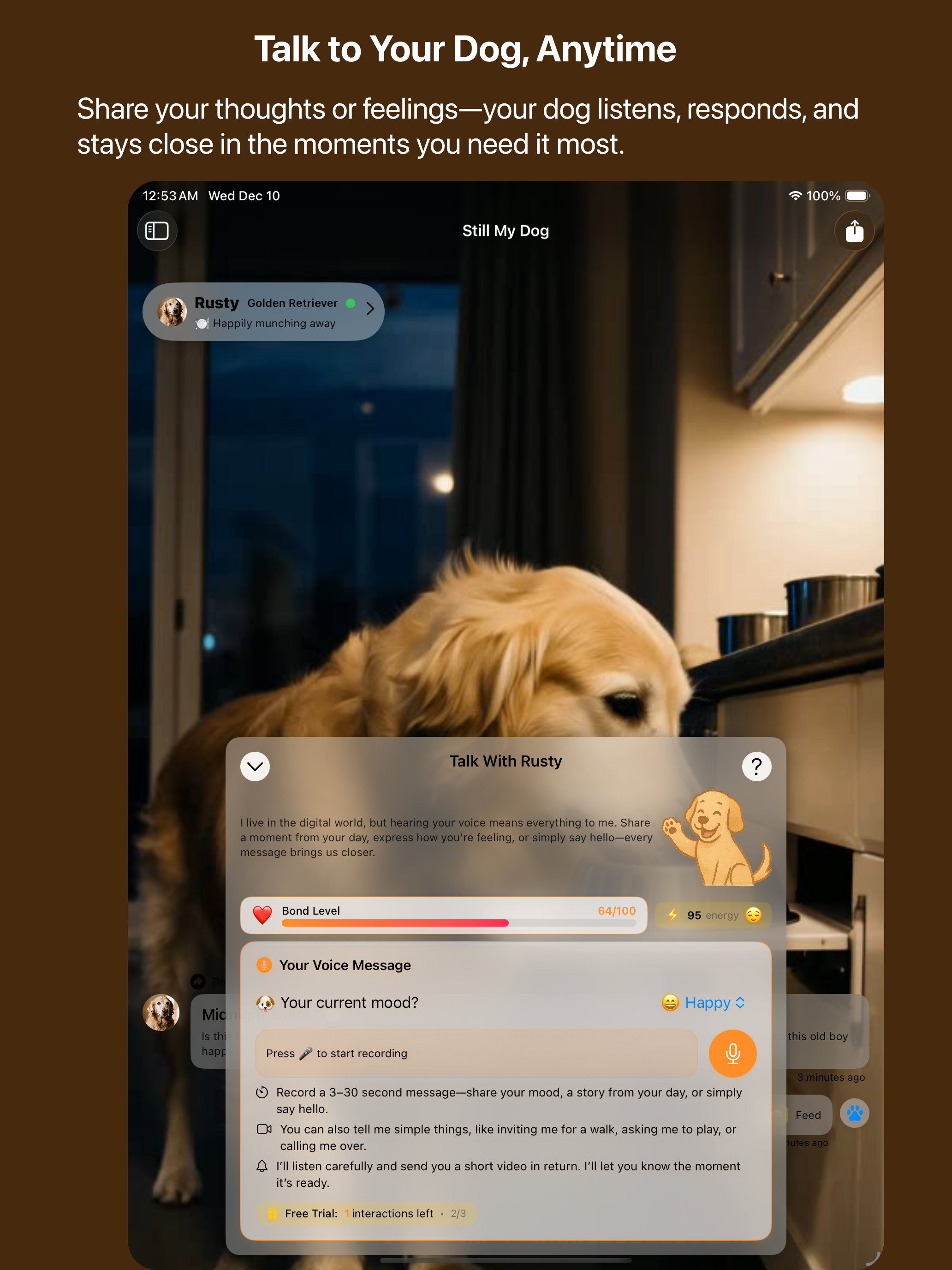 Still My Dog: AI Dog Companion