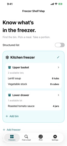 Freezer Shelf Map screenshot 1