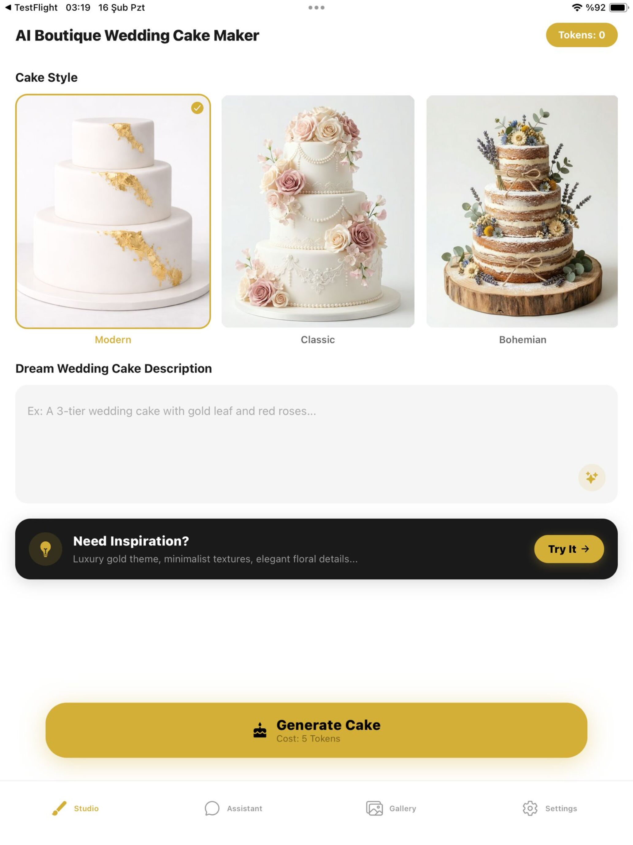 AI Boutique Wedding Cake Maker