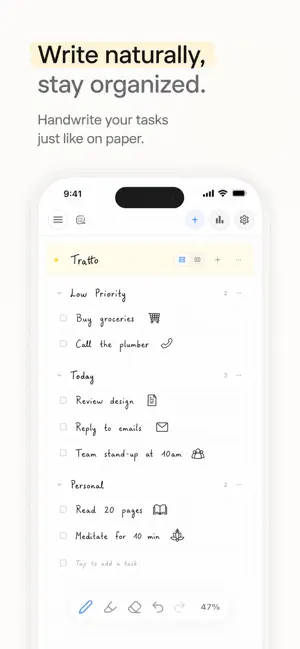 Tratto - Handwritten todo list screenshot 2