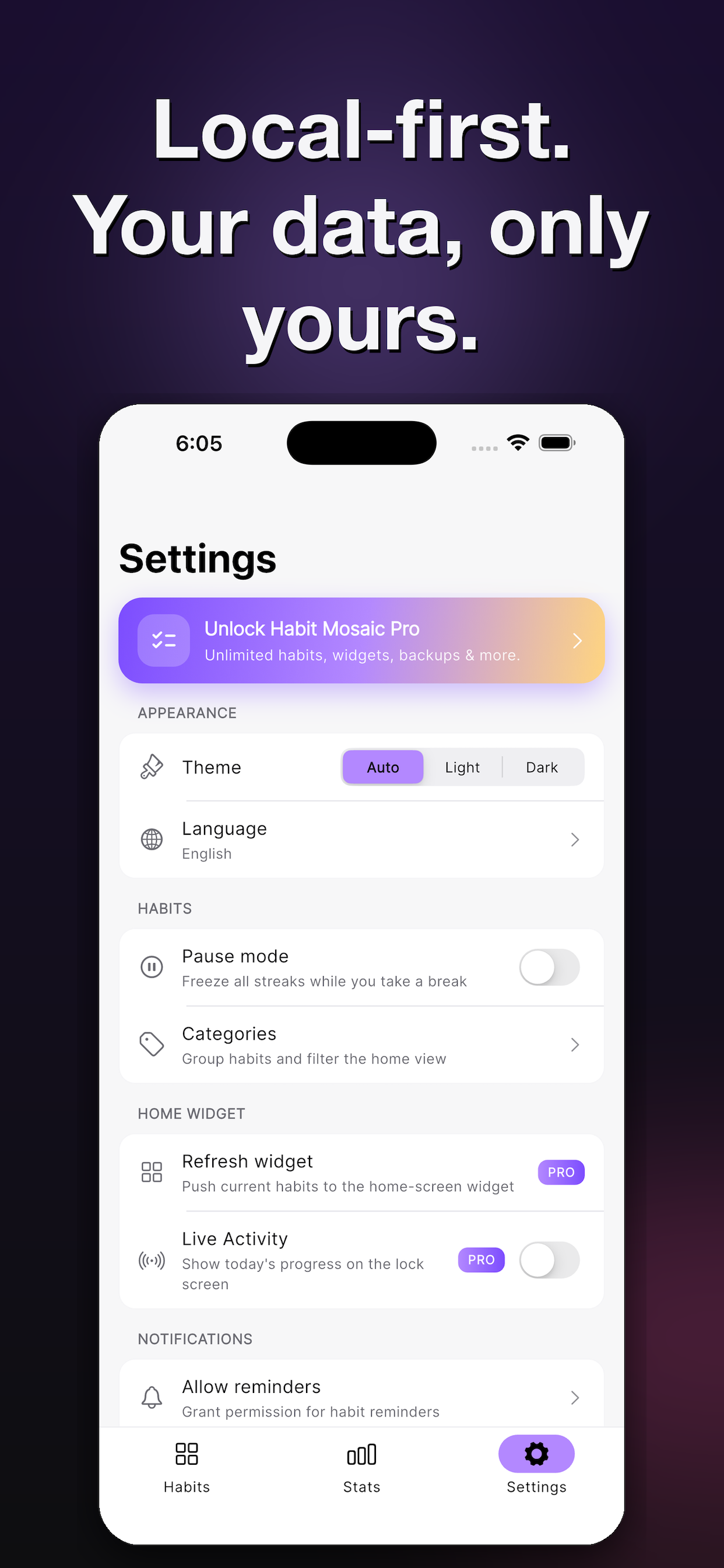 Habit Mosaic —  Habit Tracker